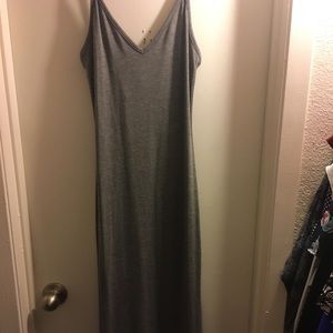 NWT FOREVER 21 GREY MIDI DRESS SPAGHETTI STRAPS
